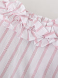 Pink and White Stripe Ruffles Barbie Same Style 1950S Vintage Shirt