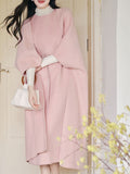 2PS Pink Vest Dress and Cape Wool Coat