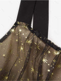 Gold Star Sequin 1950s Vintage Party Dress