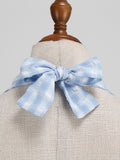 Plaid Blue Bow Halter Backless 1950S Vintage Swing Dress