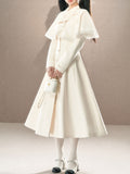 1950S White Lace Bow Vintage Cape Long Coat