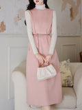 2PS Pink Vest Dress and Cape Wool Coat